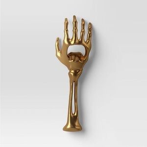 Halloween Skeleton Hand Bottle Opener 6" Gold, Stainless Steel-Threshold